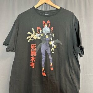 Black Graphic T-Shirt with Anime Design